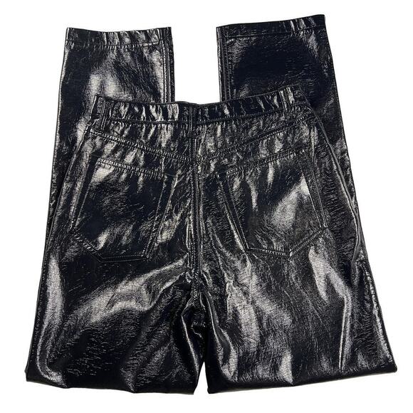 Abercrombie & Fitch The 90’s Straight Ultra High Rise Faux Leather Pants Size 8 - Picture 6 of 11
